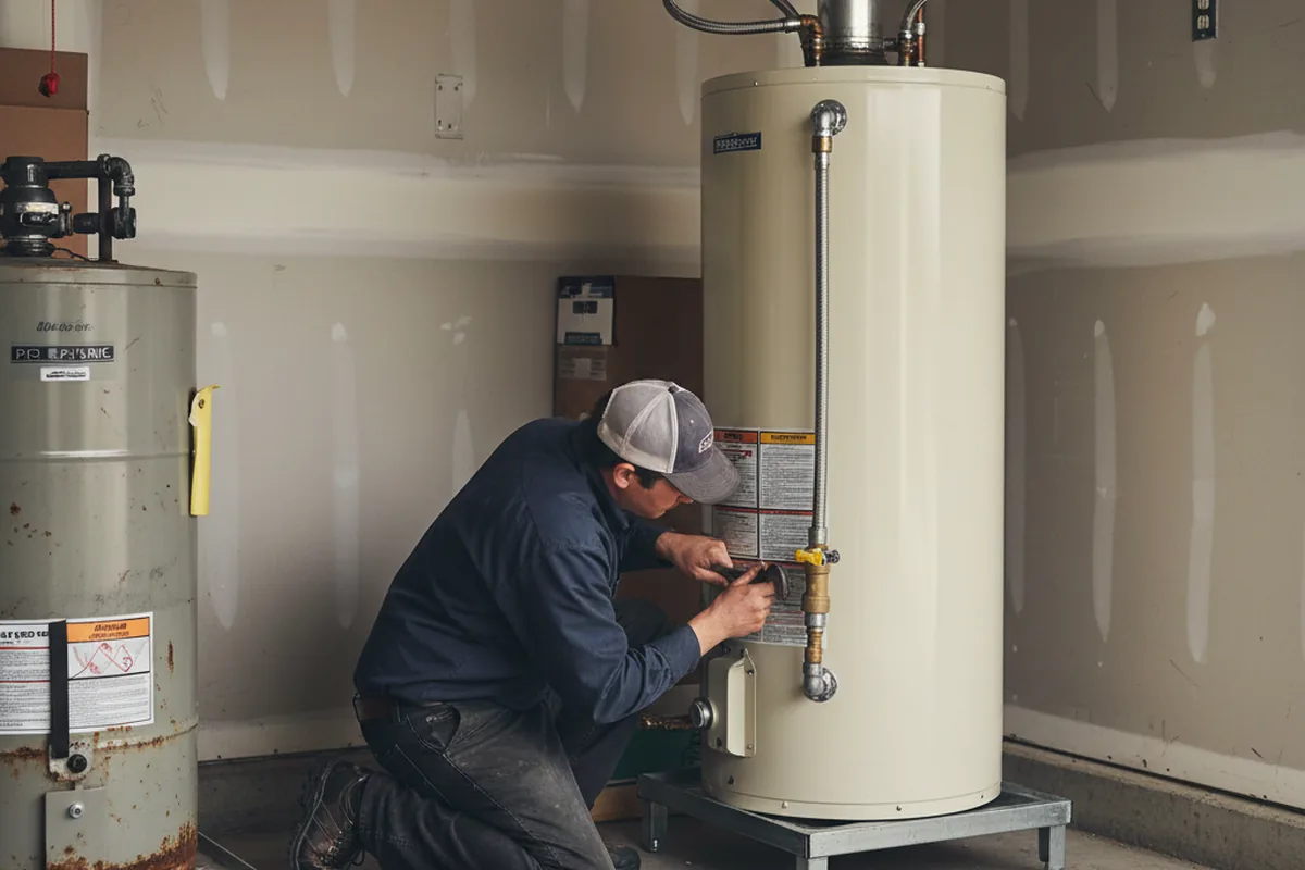 Water heater and shutoff valve replacement in Lamont